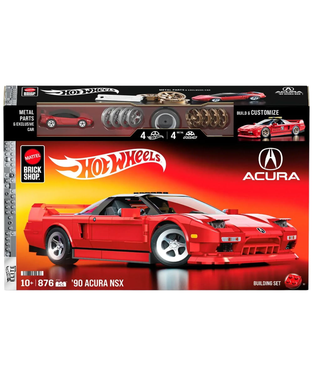 Mattel Brick Shop Hot Wheels '90 Acura NSX Juguete de construcción (876 piezas)