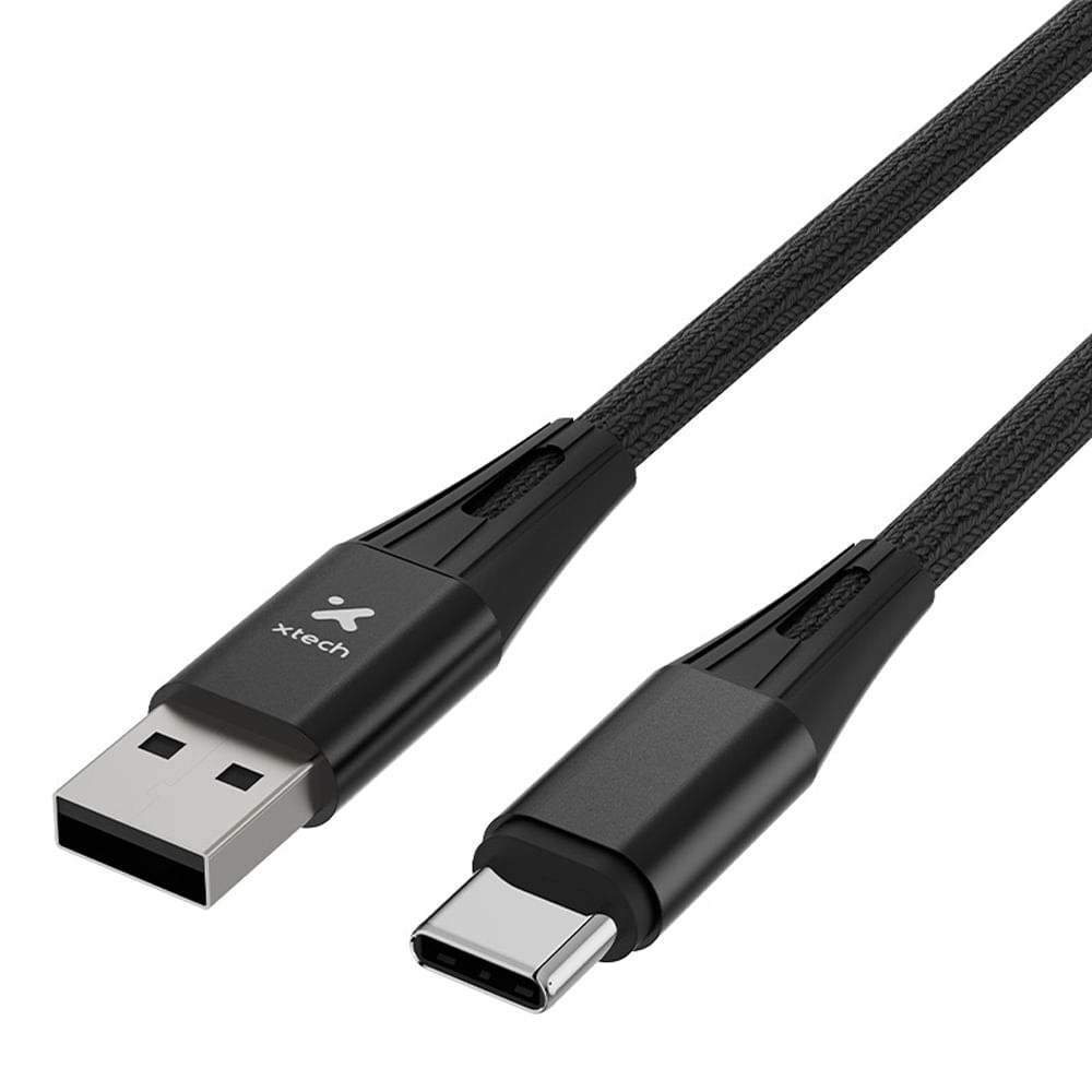 Cable trenzado USB-C macho a USB-A macho 2.0 con hasta 480Mbps