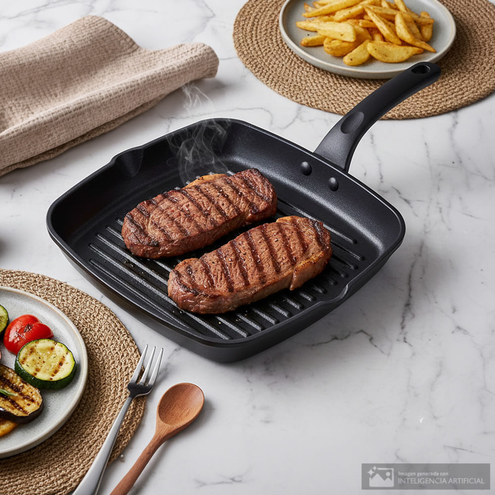 Sartén cuadrada 15cm grill pan Sartén grill cuadrada de aluminio Chef essence 15 cm