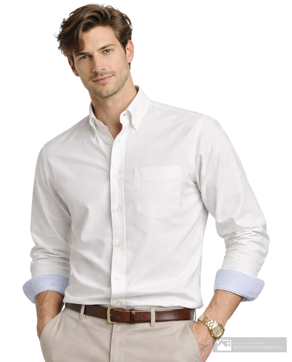 Camisa oxford Izod slim fit blanca sólida para hombre CAMISA CASUAL M/L WHITE L
