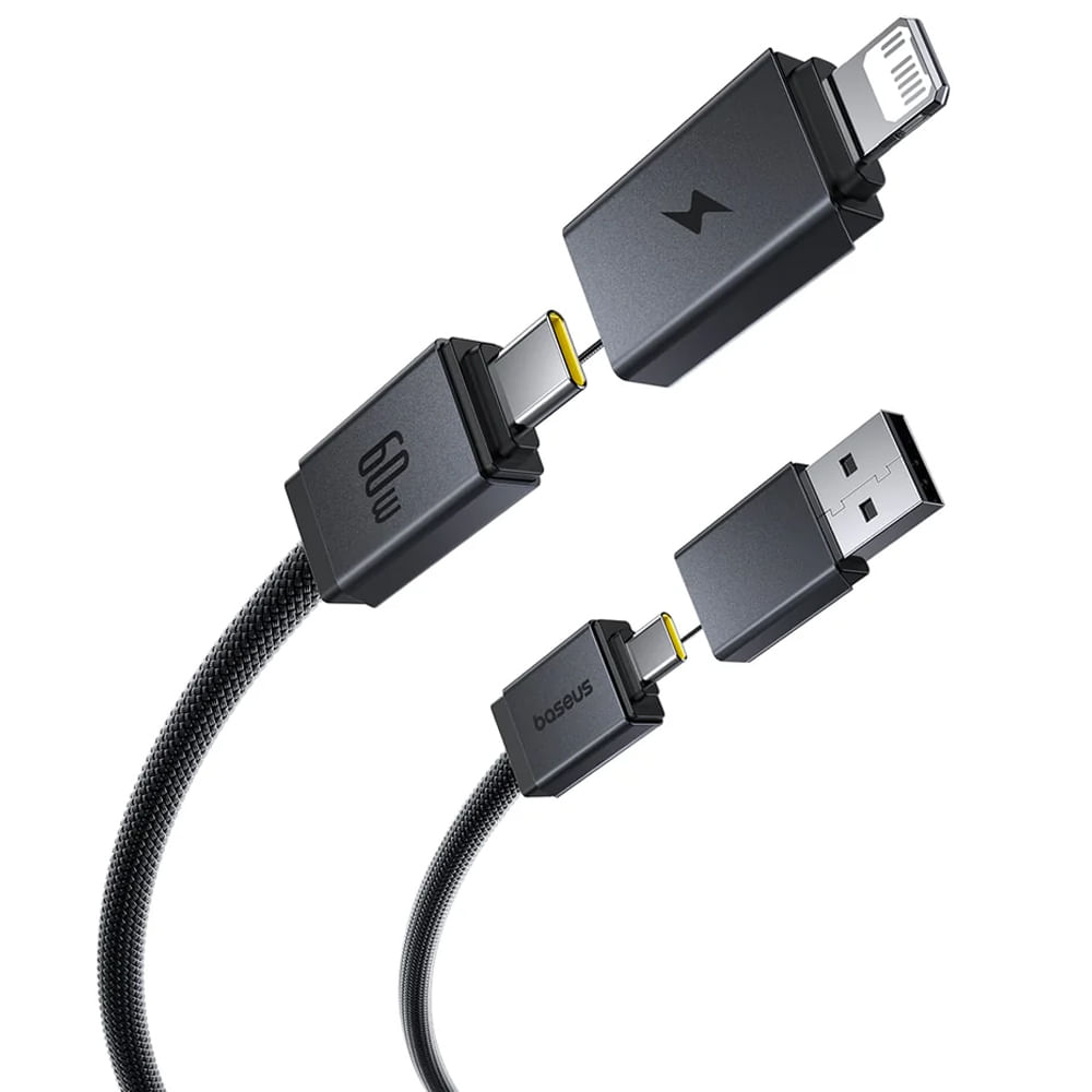 Cable de carga rápida versátil Baseus USB-C a C + Lightning 60W