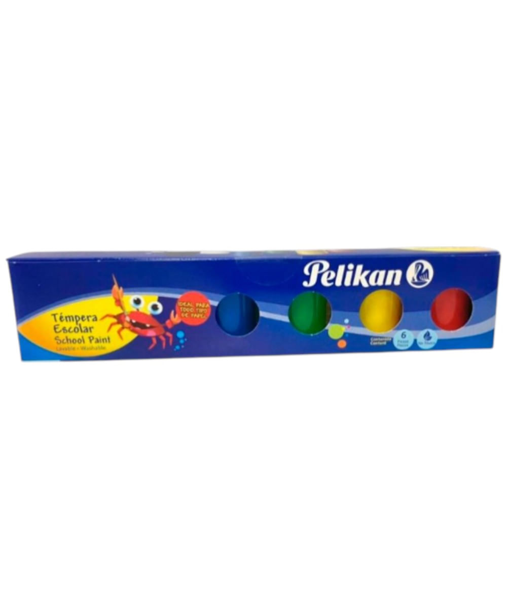 Set de temperas 6 colores básicos Pelikan frasco de 25ml