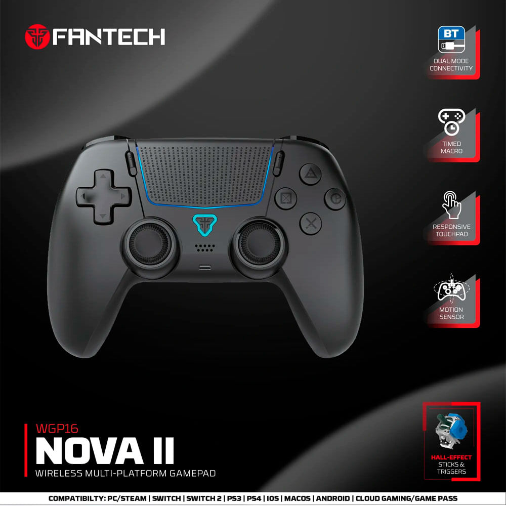Gamepad Inalámbrica Para Pc Y Ps4 Fantech Nova II Wgp16 Black
