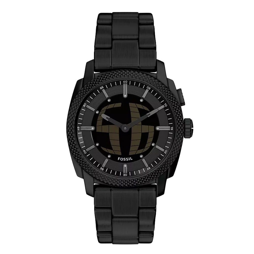 Reloj Fossil análogo digital de acero inoxidable negro para hombre