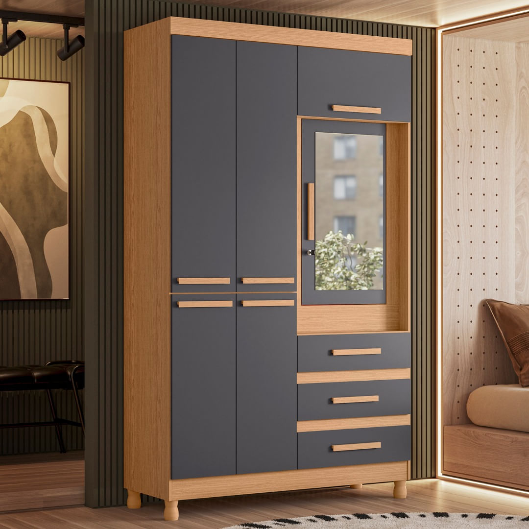 Ropero 2 puertas con gavetas y puerta con llave Fusion
