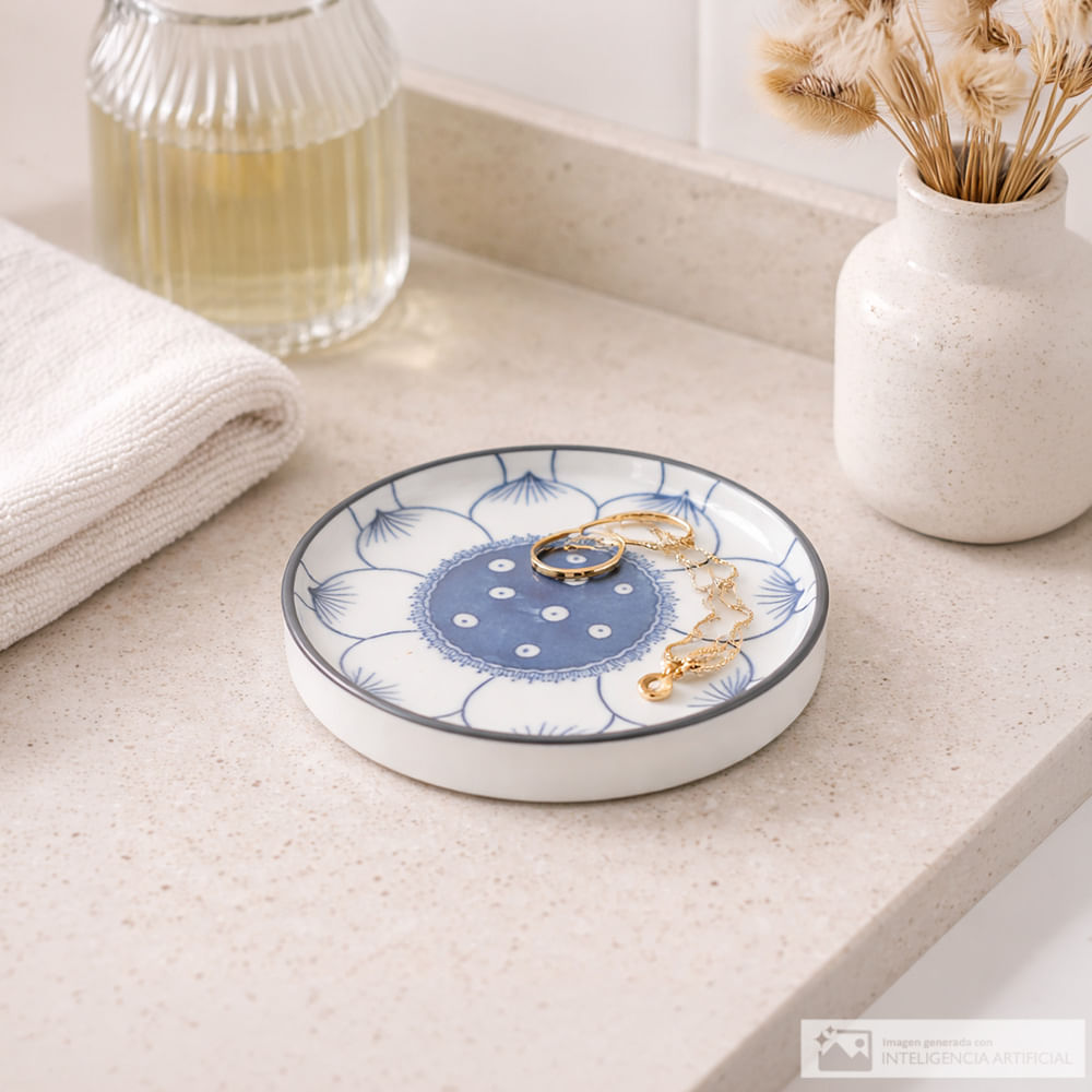 Bandeja para joyas con diseño floral 9 cm