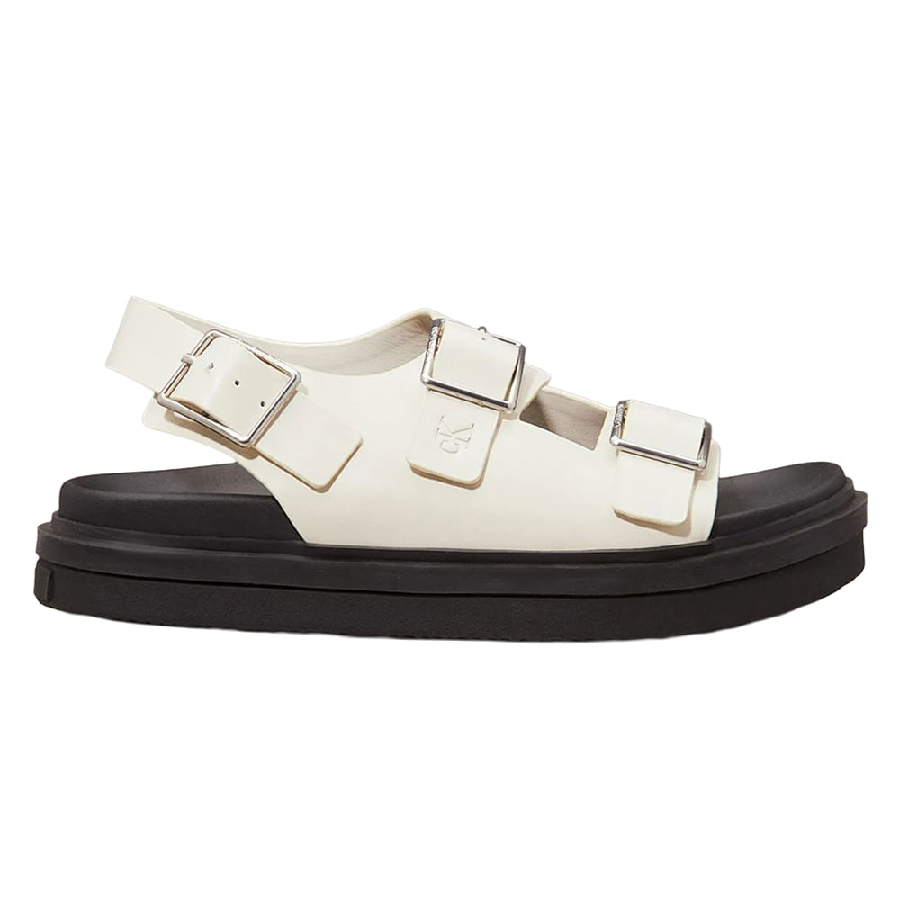 Sandalia casual Calvin Klein Buckle color blanco/negro para mujer