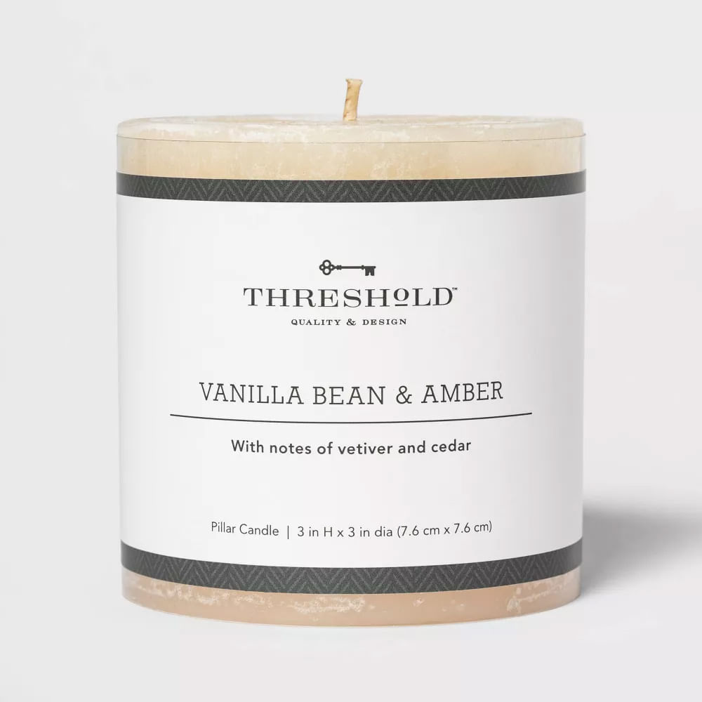 Vela aromática Threshold vanilla bean and amber 7.6cm