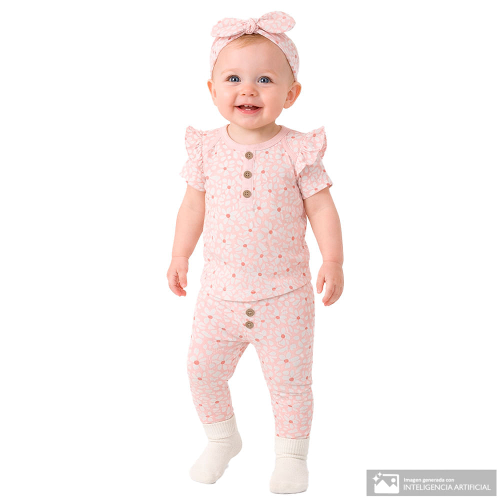 Conjunto de 3 piezas multicolor para bebé niña