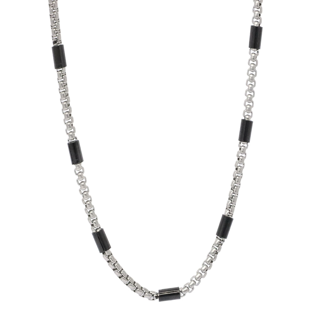 Collar de acero inoxidable de dos tonos para hombre