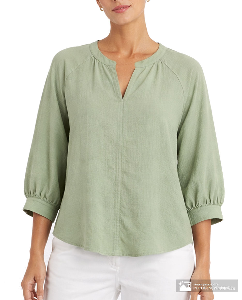 Blusa Sabrina túnica manga 3/4 para mujer