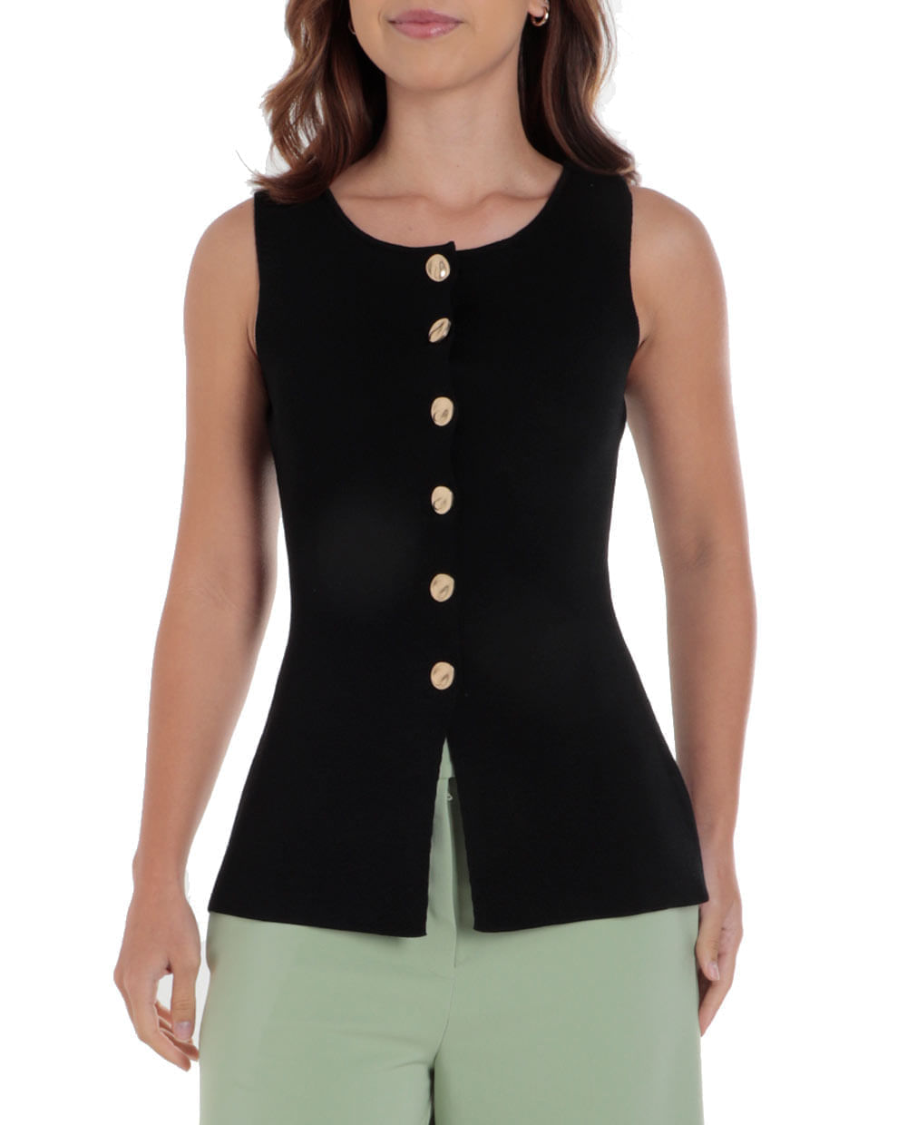 Blusa Sabrina formal negro para mujer