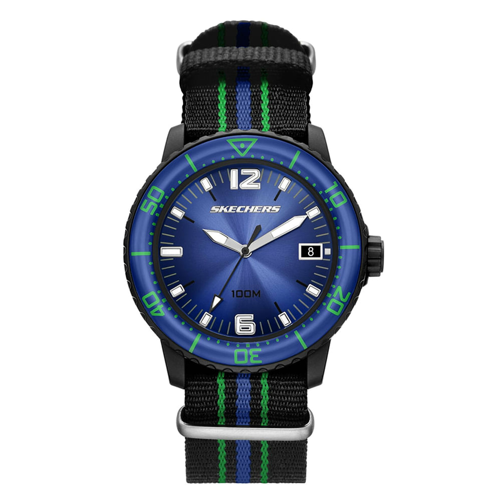Reloj Skechers análogo de tela negro para hombre