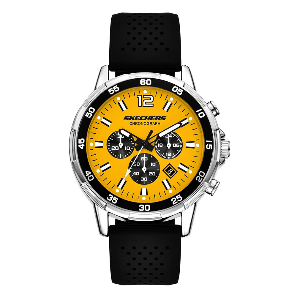 Reloj Skechers análogo cronógrafo de silicón negro para hombre