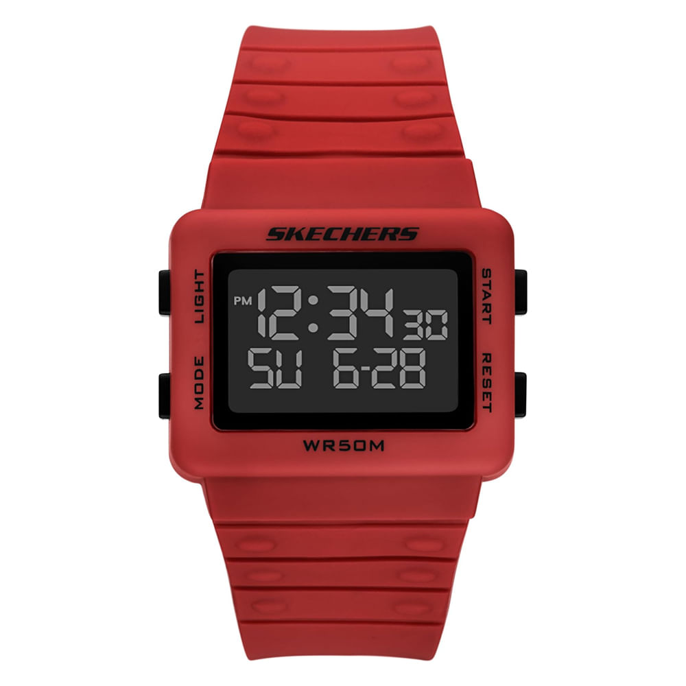 Reloj Skechers digital de silicona rojo para hombre