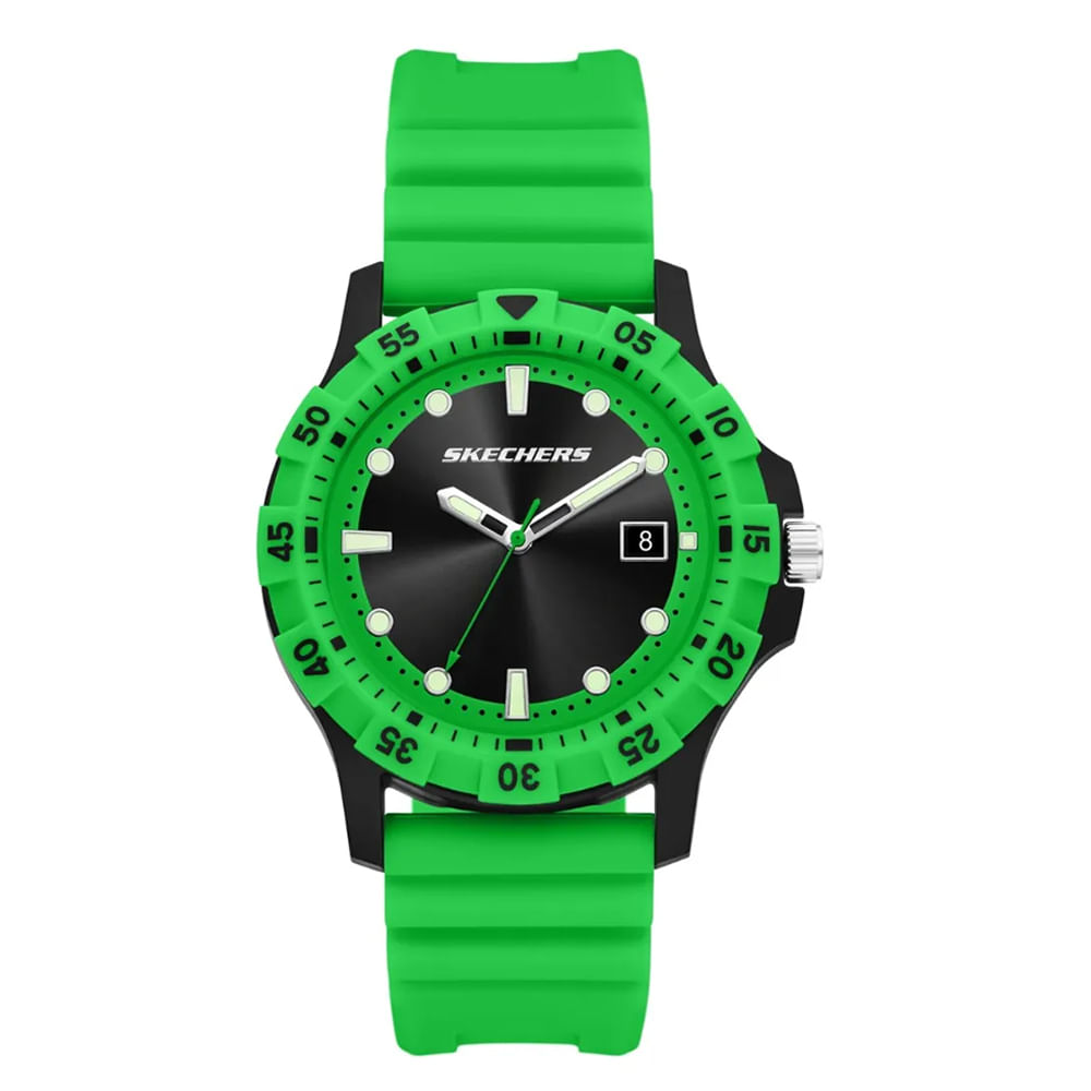 Reloj Skechers análogo de silicona verde para hombre