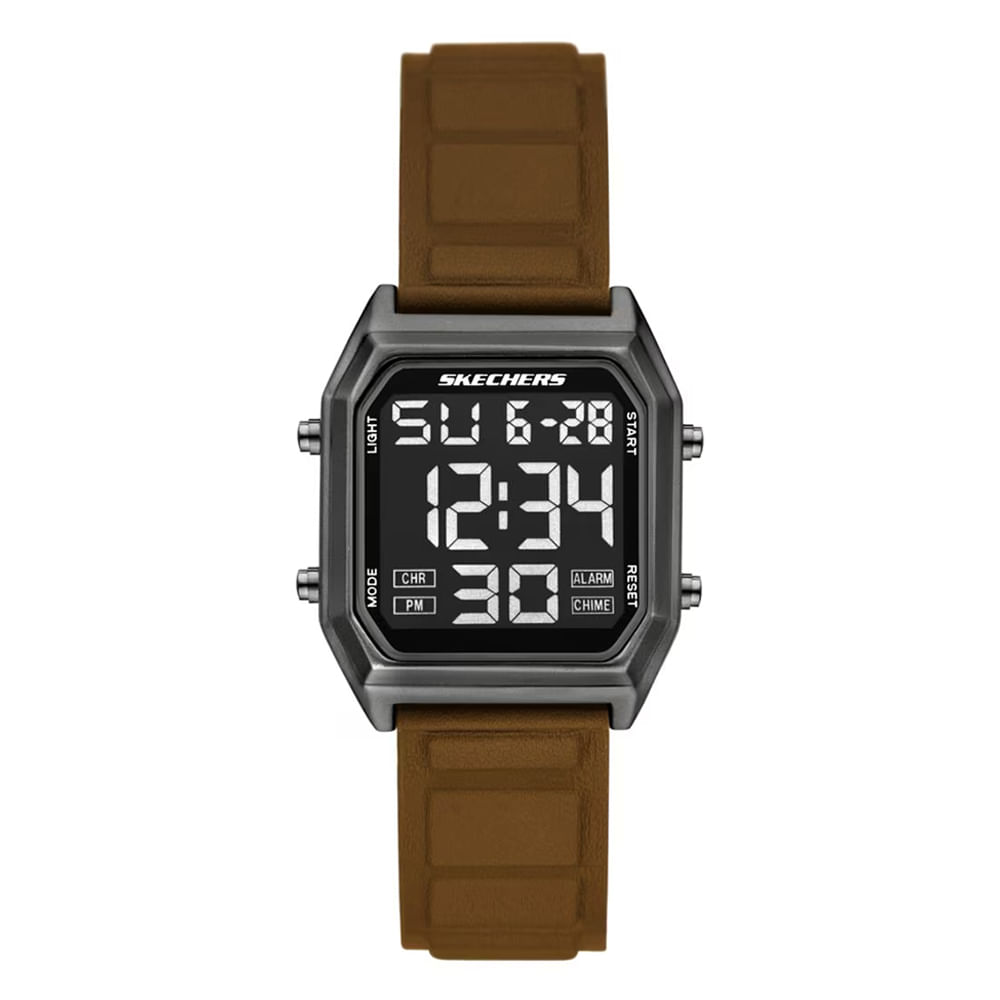 Reloj Skechers digital de silicona café para hombre