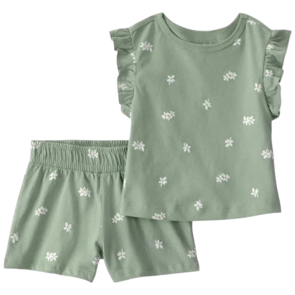 Conjunto de 2 piezas verde para bebé niña