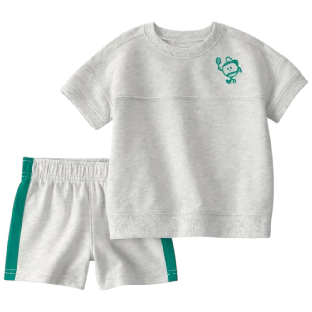 Conjunto de 2 piezas gris con estampado para bebé niño