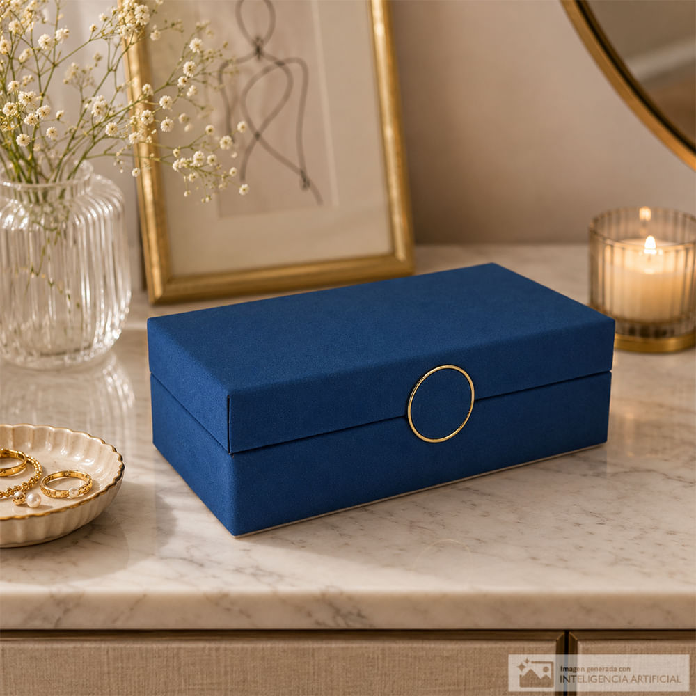 Joyero organizados para joyas azul 43 x 27 x 37cm