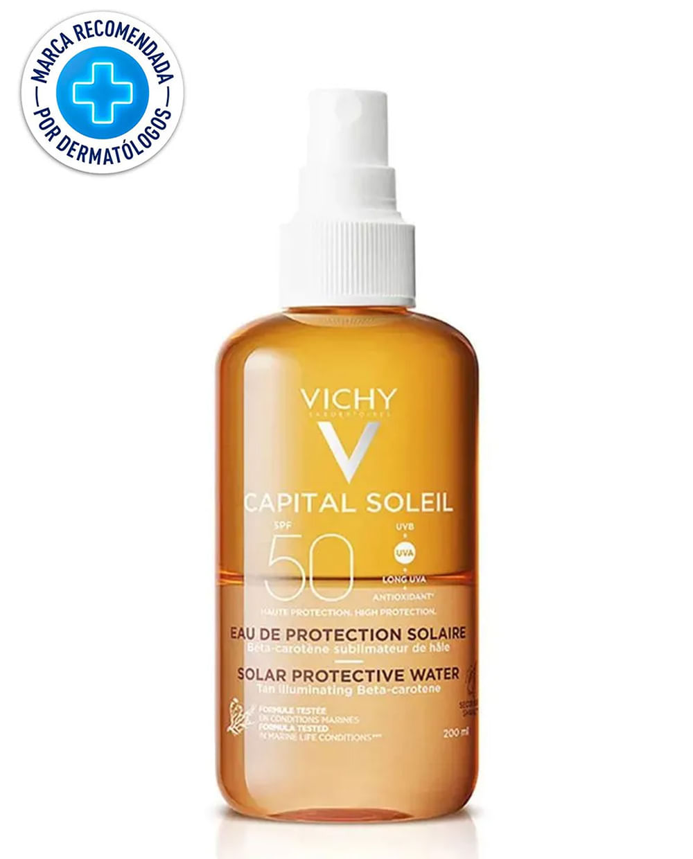 CAPITAL SOLEIL agua solar protectora luminosidad SPF50 CAPITAL SOLEIL AGUA DE PROTECCION SOLAR SPF 50