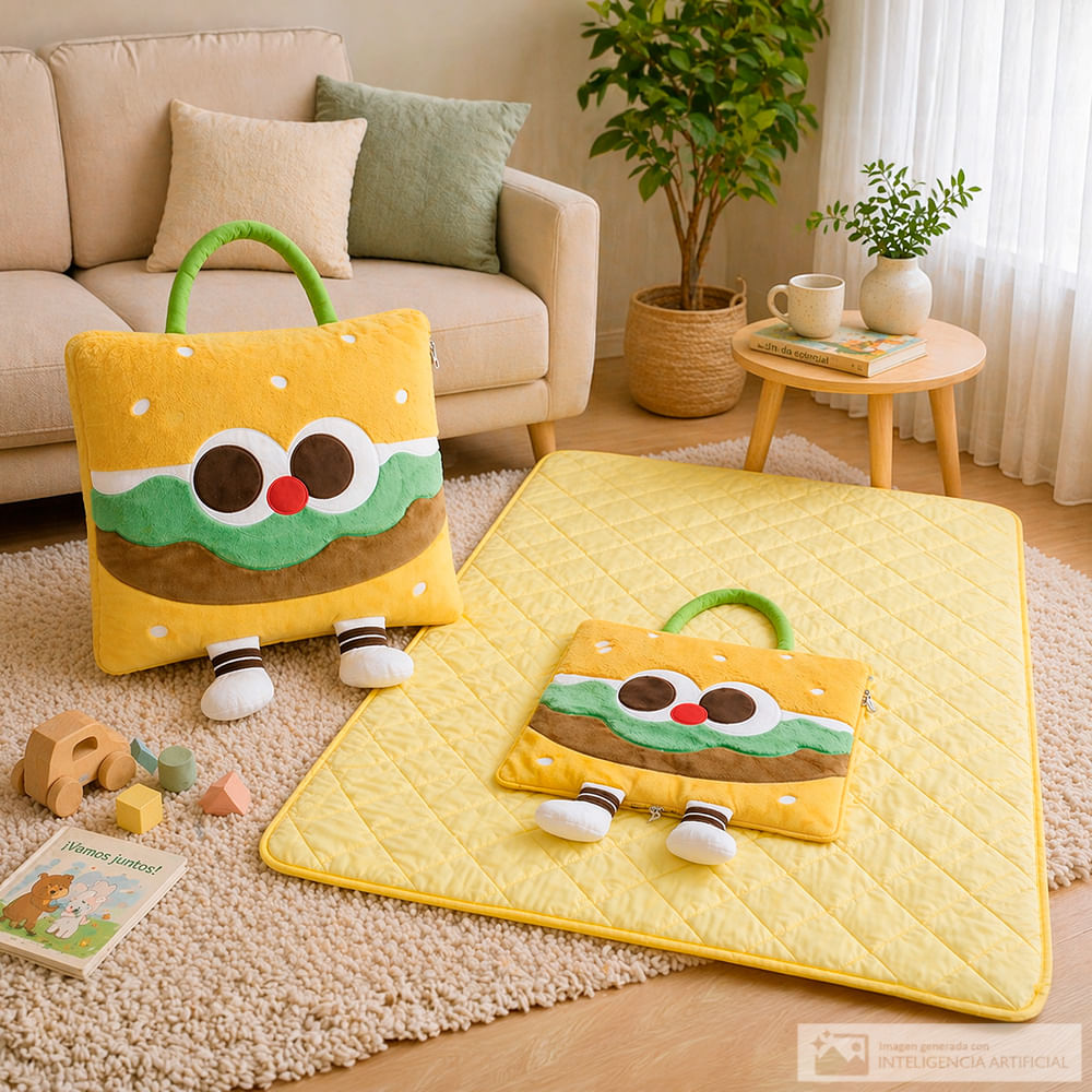 Frazada portátil diseño hamburguesa 109x142 cm