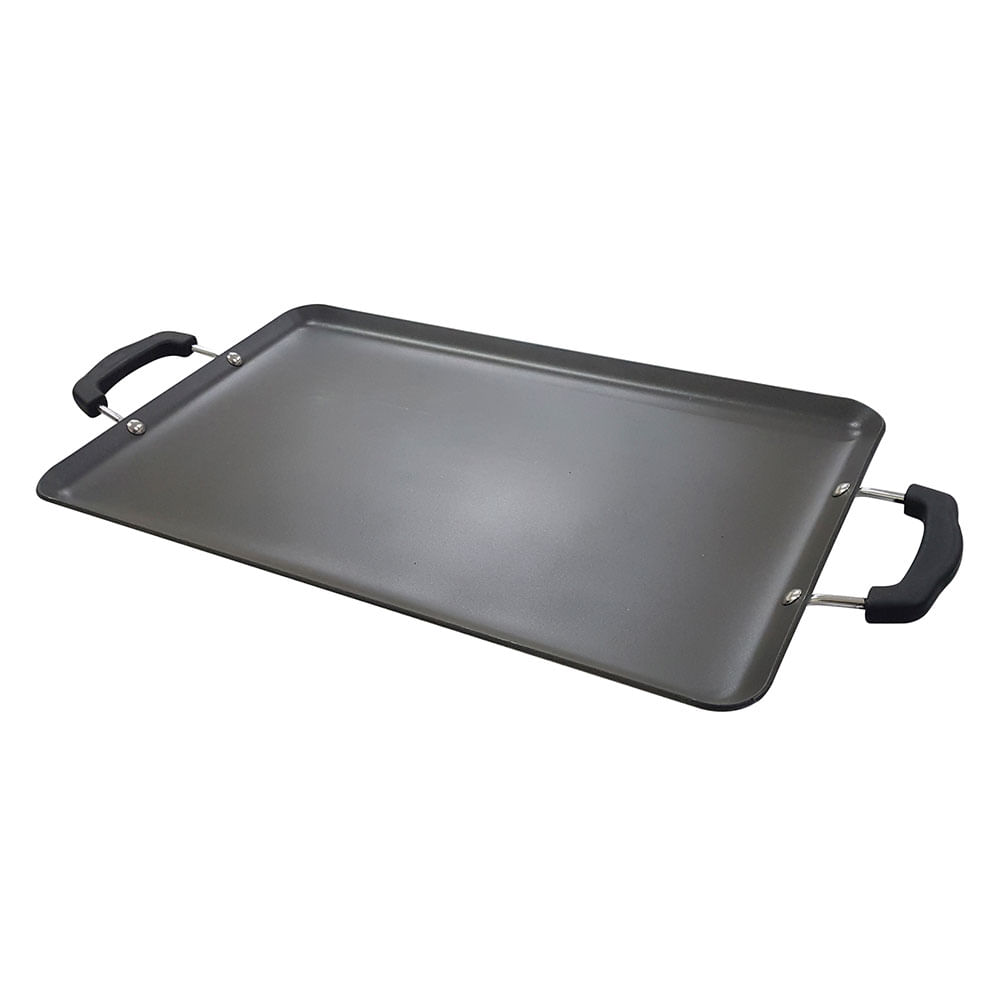 Plancha doble quemador 48 x 30 cm