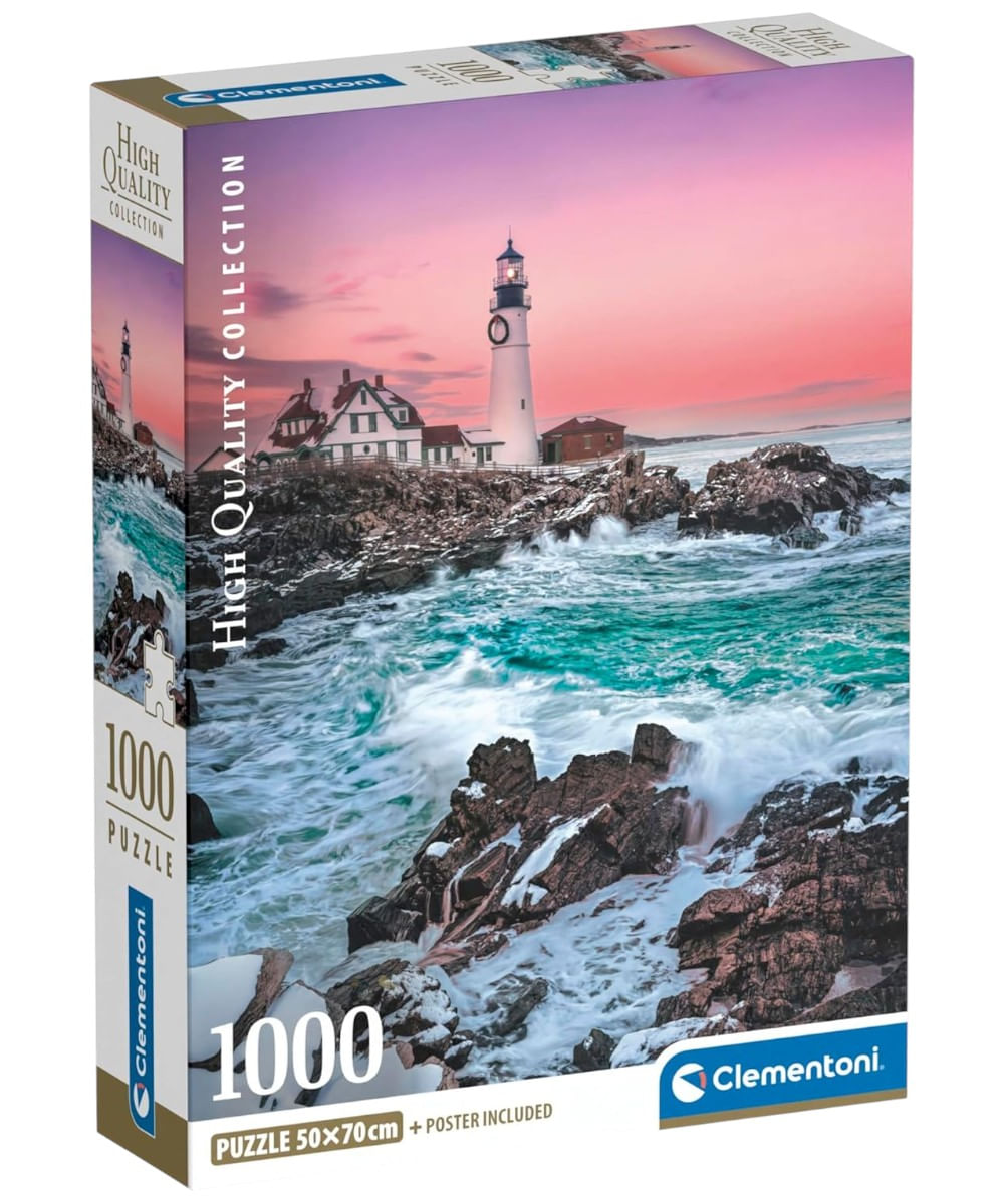 Rompecabezas Clementoni faro nevado Portland Head 1000 piezas