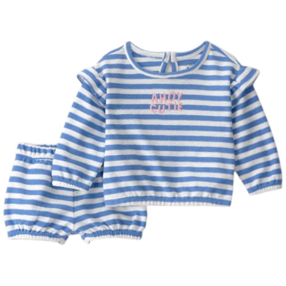 Conjunto de 2 piezas bicolor rayado para bebé niña