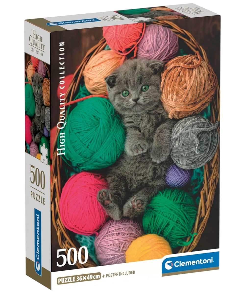Rompecabezas Clementoni gatito en cesta 500 piezas