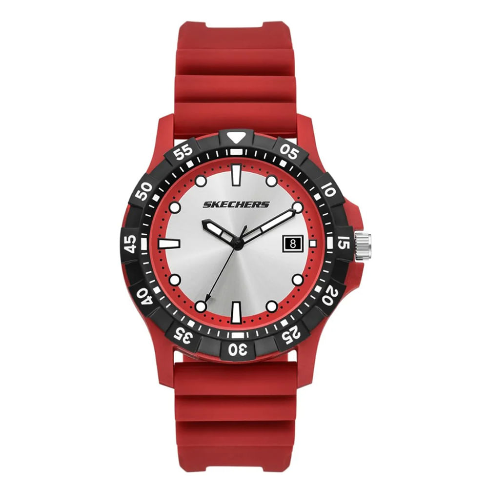 Reloj Skechers análogo de silicón rojo para hombre