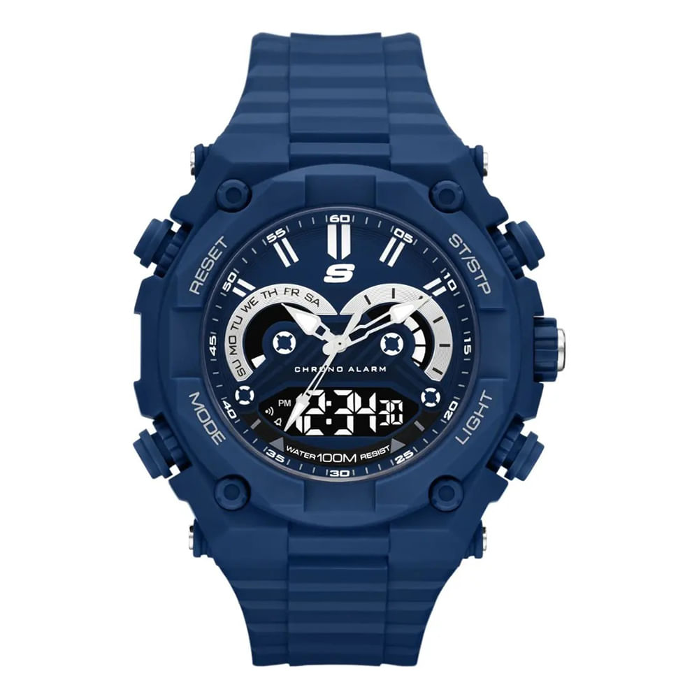 Reloj Skechers análogo digital de silicona azul para hombre