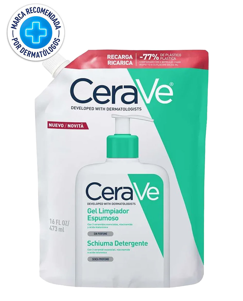 Gel Limpiador CeraVe Espumoso Refill - 473 ml