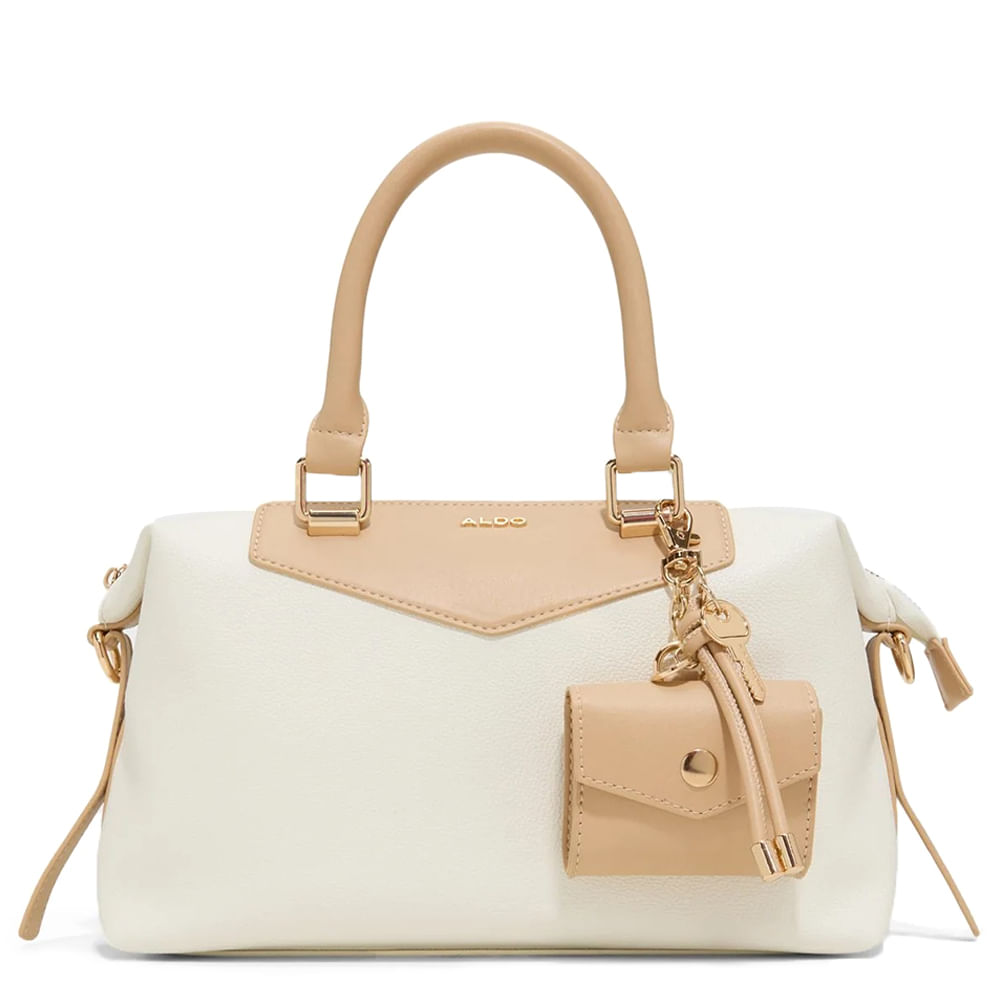 Cartera satchel Aldo color blanco para mujer