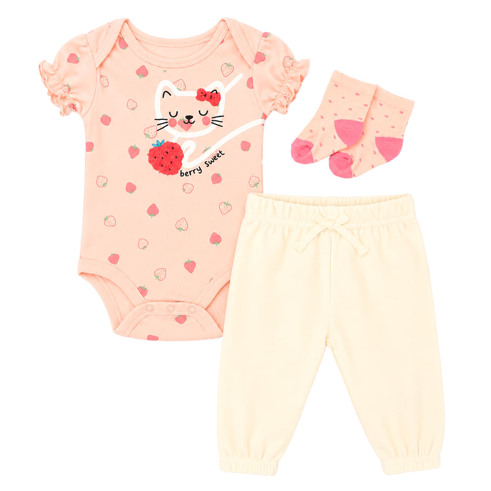 Conjunto de 3 piezas con estampado para bebé niña