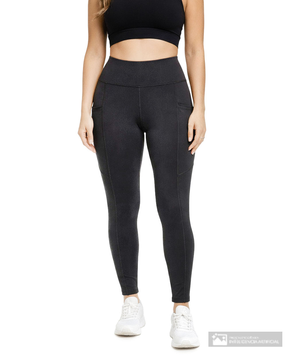 Legging deportivo Teammate gris sólido para mujer