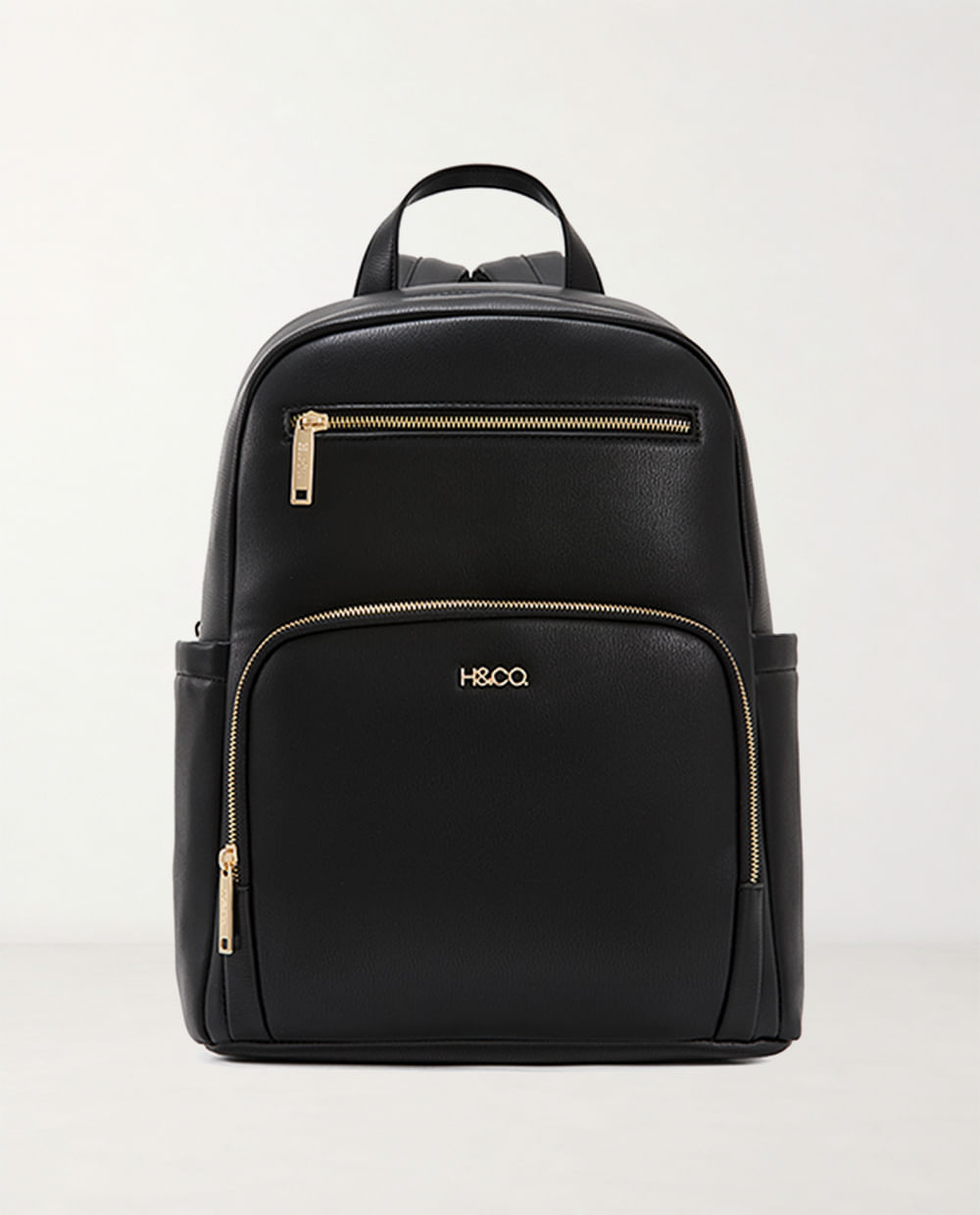 Mochila H&Co con bolsillos negra