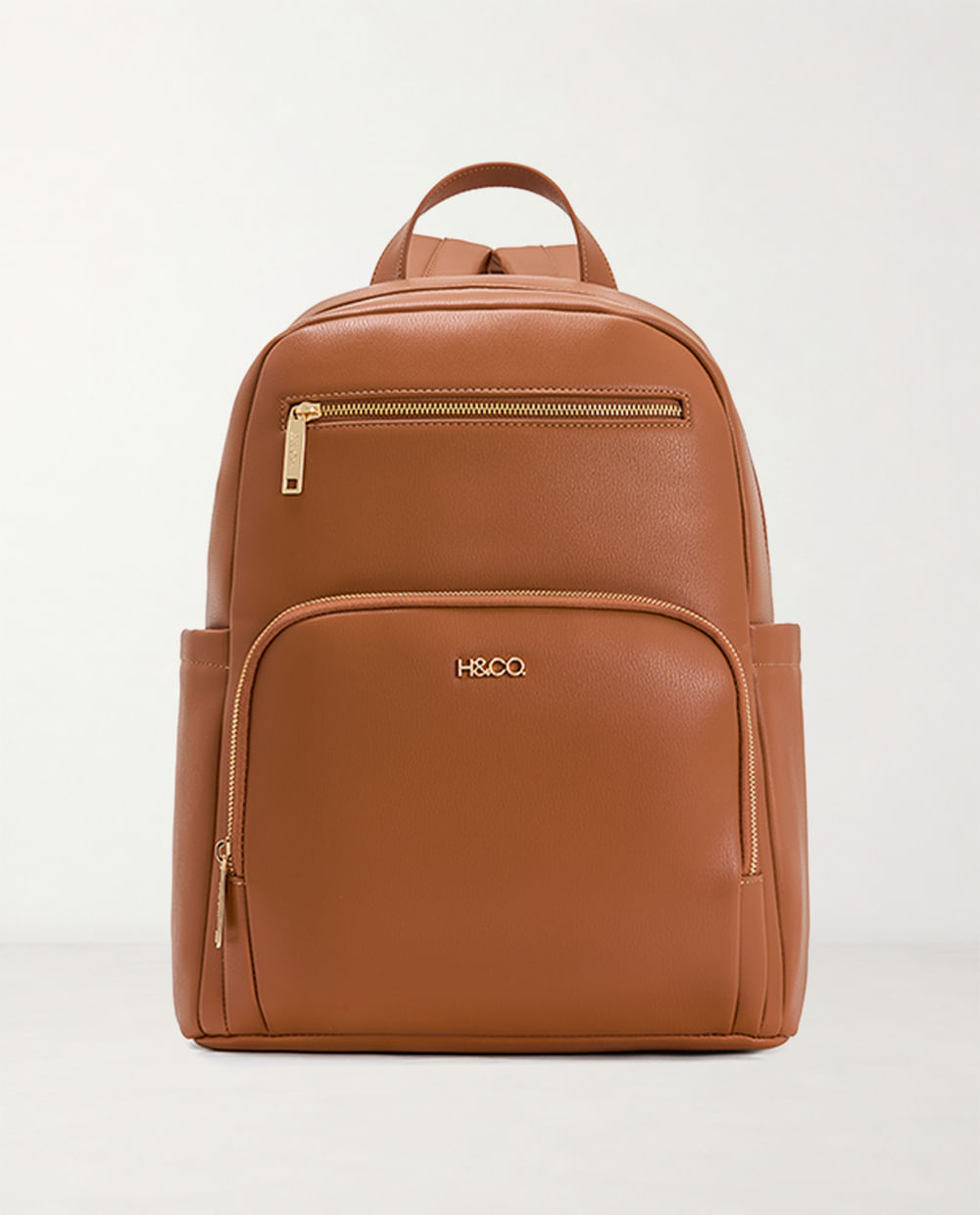 Mochila H&Co con bolsillos café