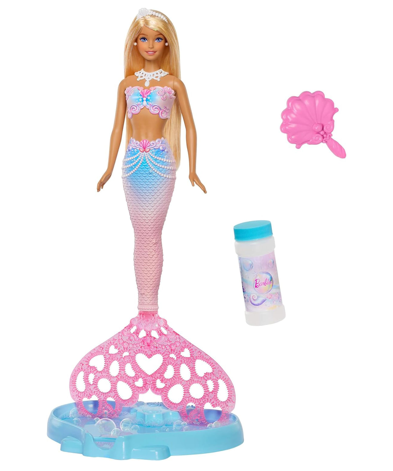 Barbie Sirena Bubble Sparkle con Función para Hacer Burbujas y Accesorios