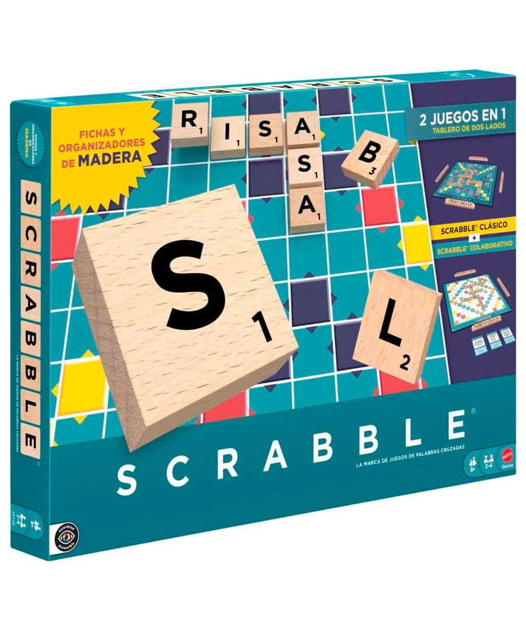 Juego de mesa Scrabble de madera Mattel