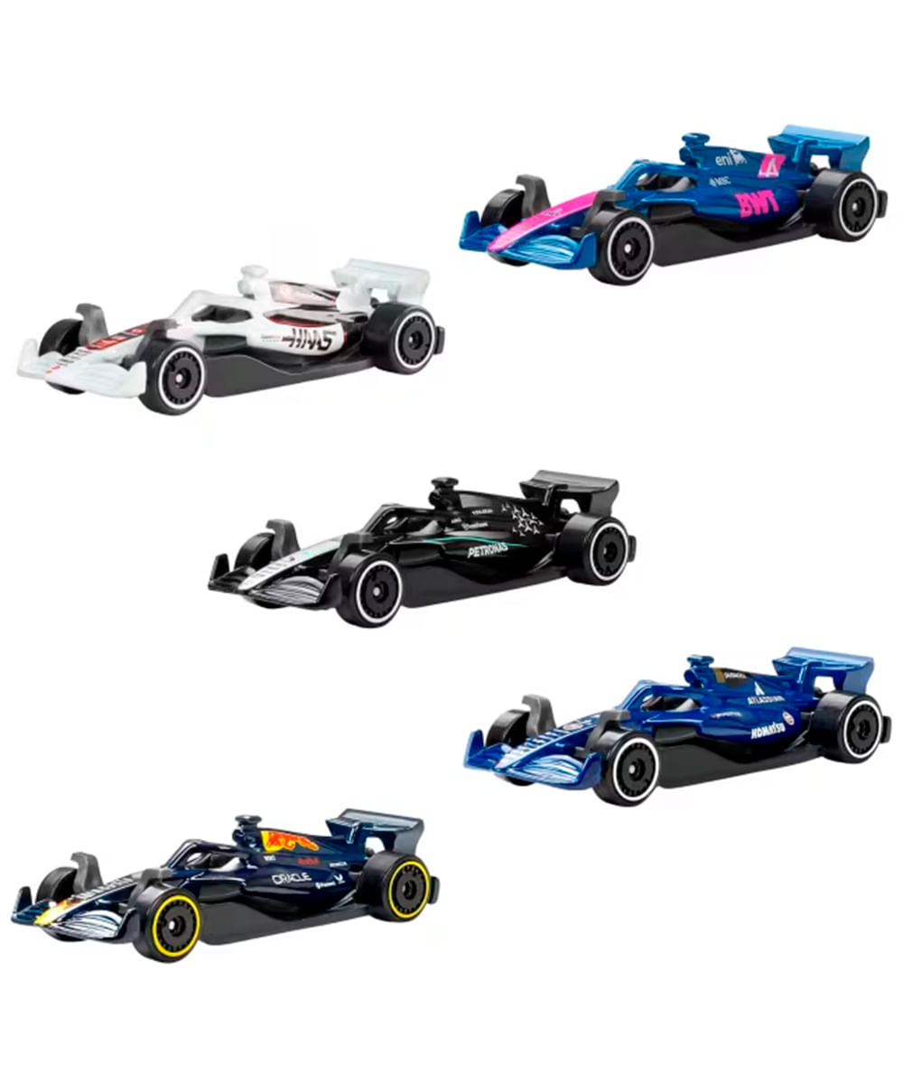 Pack Hot Wheels 5 Vehículos 1:64 Formula 1