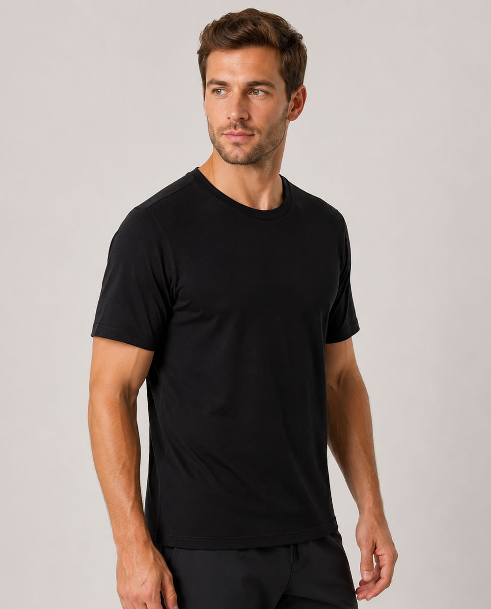 Camiseta deportiva Teammate negra CAMISETA CUELLO REDONDO NEGRO BLK M