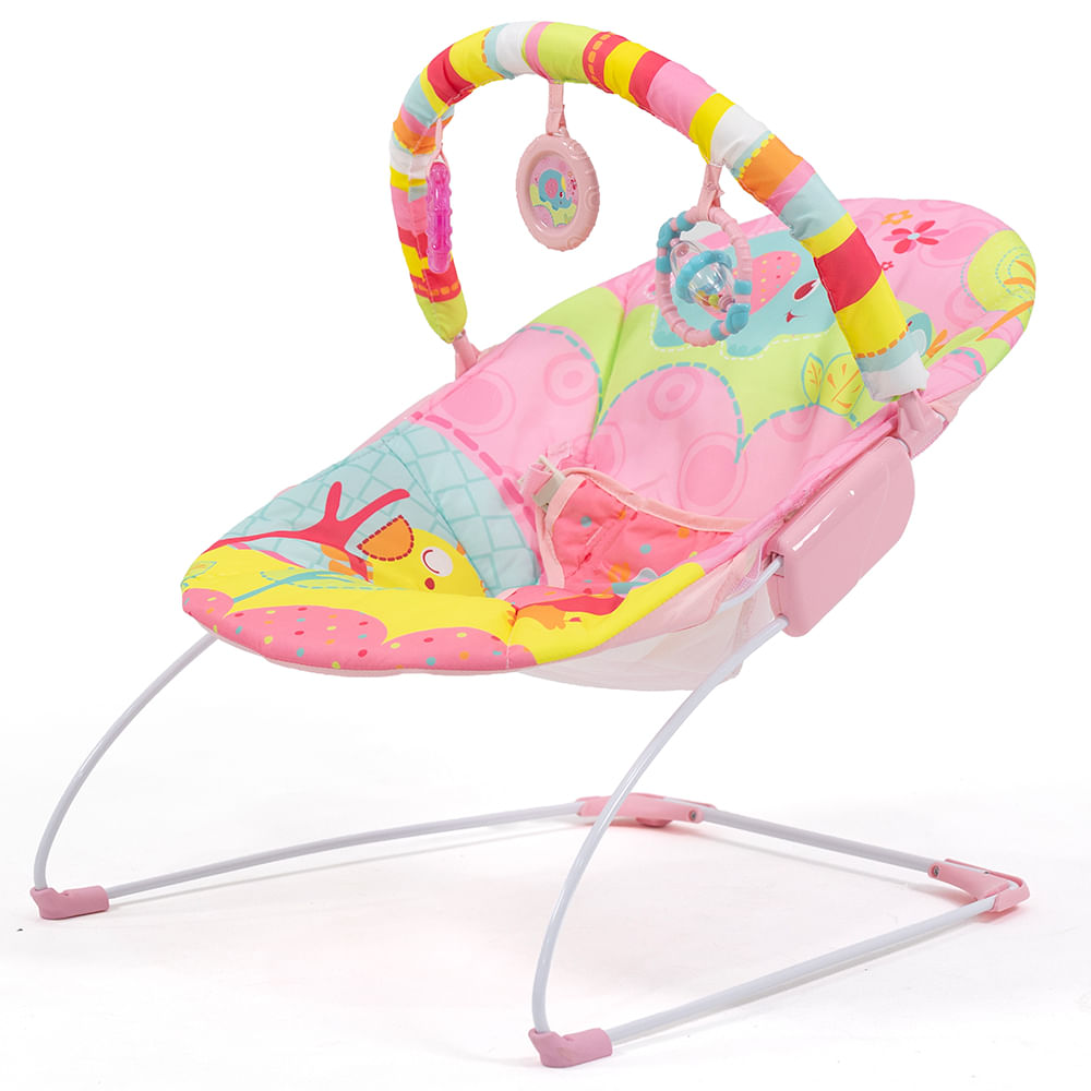 Silla mecedora Premium Bab16 con barra de juegos para bebé