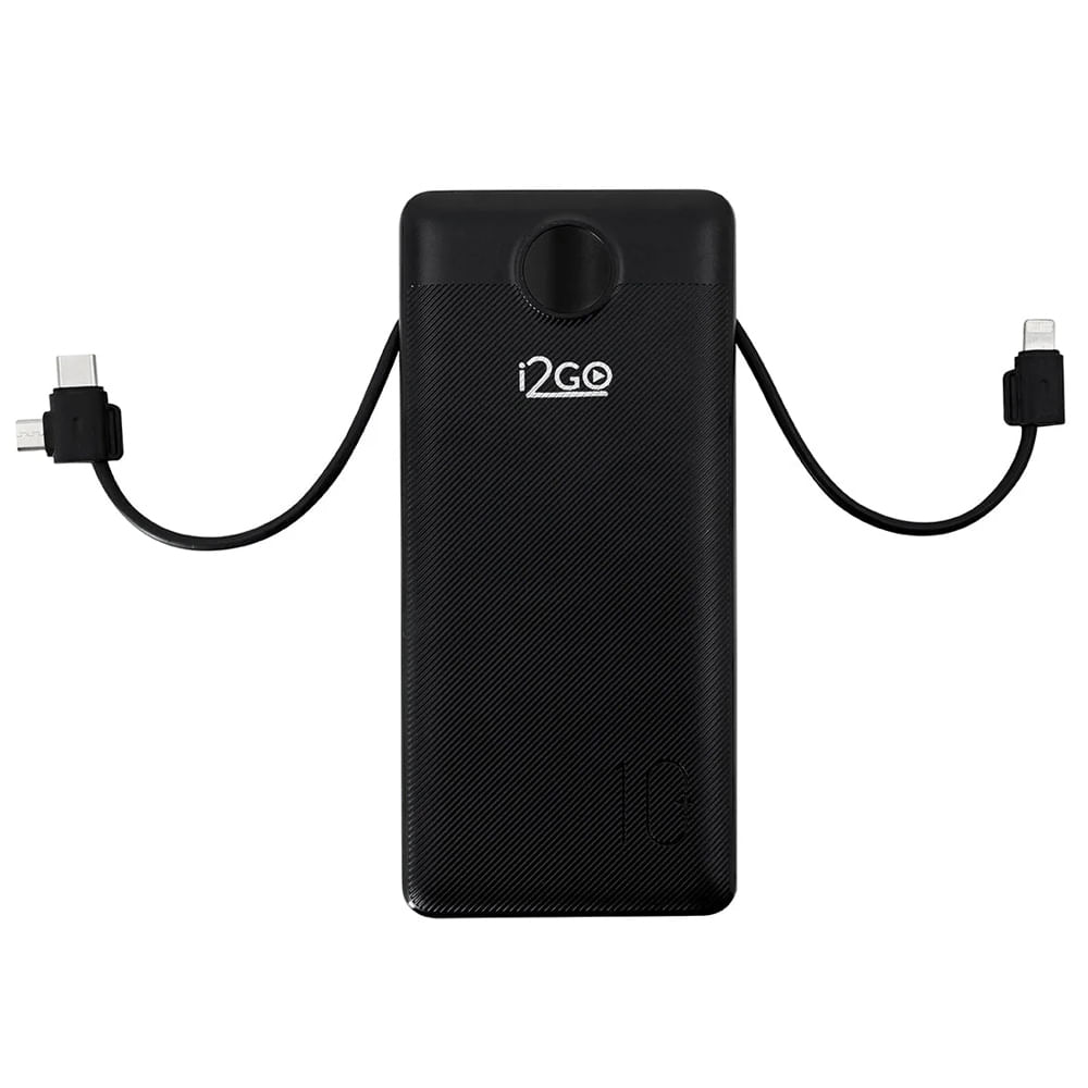 Power bank i2GO 4 en 1 10,000mAh Cables/Enchufe 20W