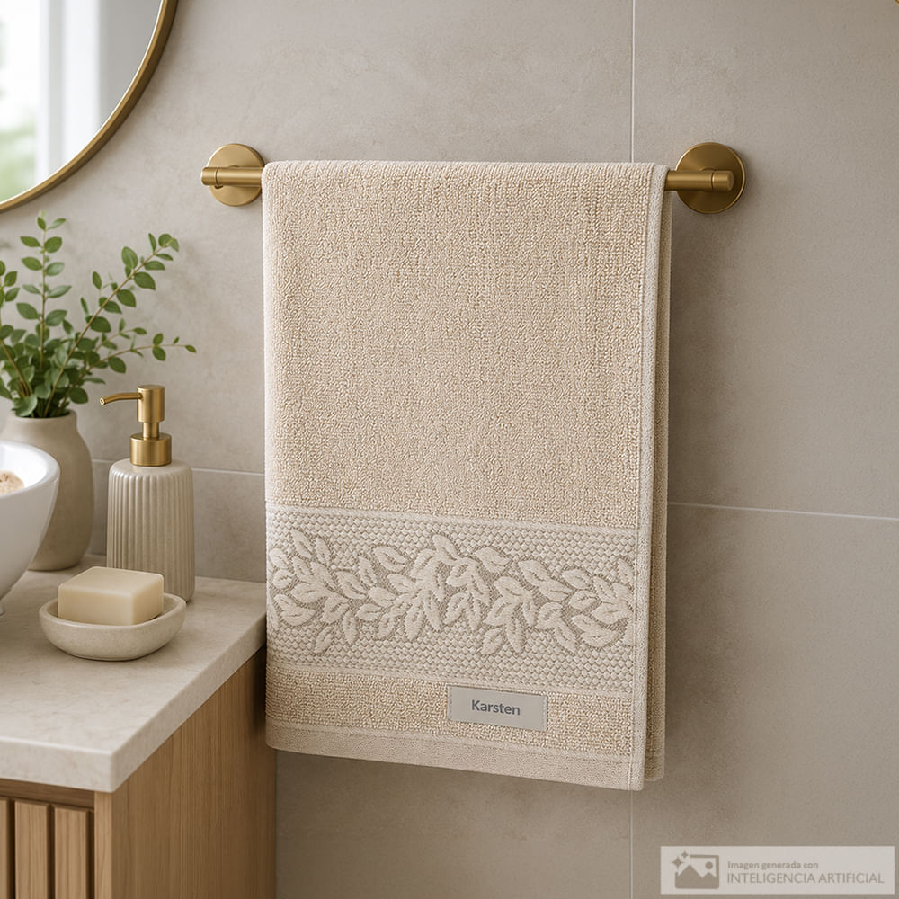 Toalla de baño provence beige 70 x 140 cm