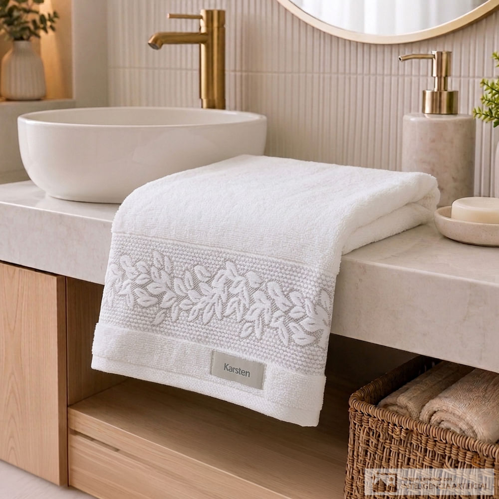 Toalla de baño provence blanca 70 x 140 cm