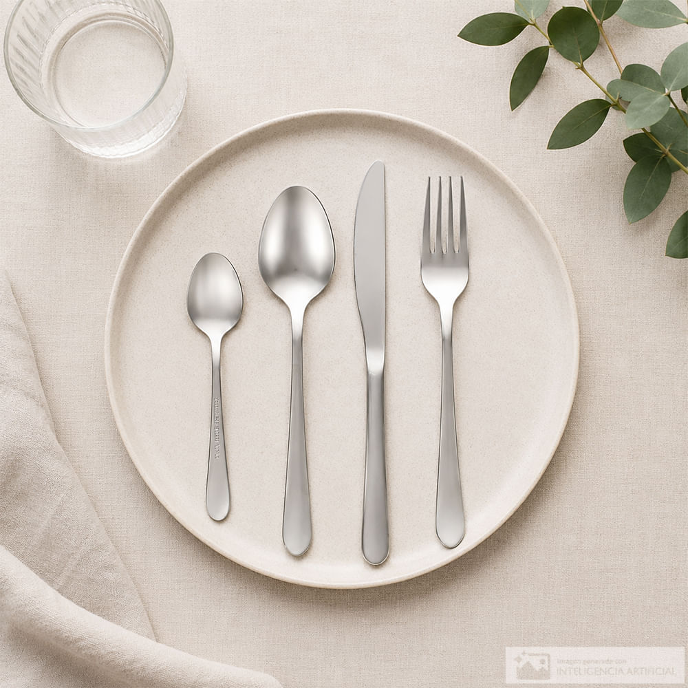 Set de cubiertos de acero inoxidable silver classic