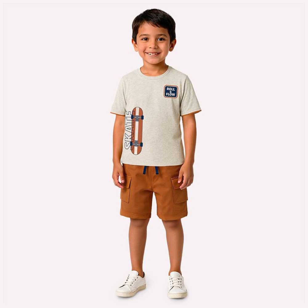 Conjunto de 2 piezas con estampado de patineta para niño