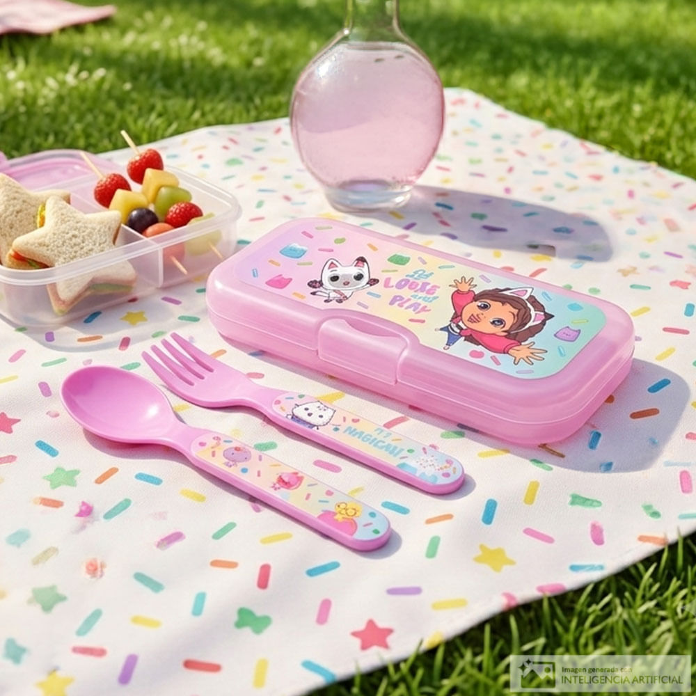 Juego de cubiertos plásticos Diseño Gabby’s Dollhouse