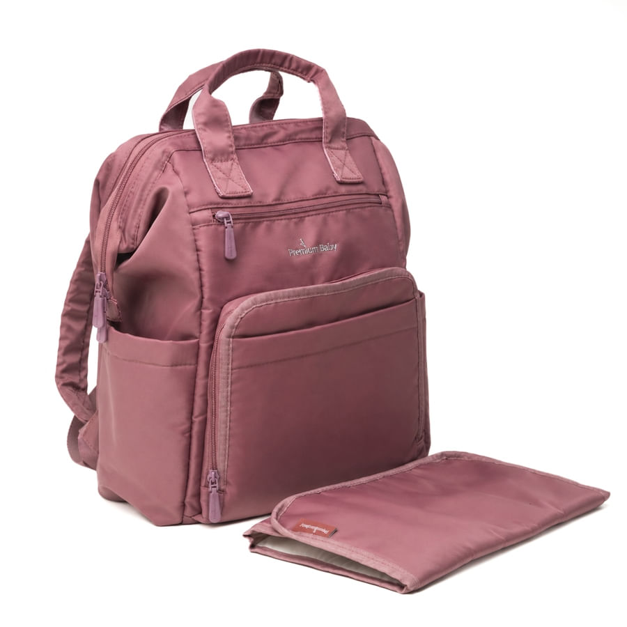 Pañalera rosada Premium Baby con cambiador portátil